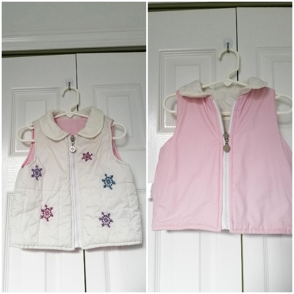 White Toddler Girl Two-Sided Vest 2T - Picture 2 of 7